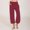 Wine#, variant on SBYOJLPB Capris Women Pants Casual Drawstring Elastic Waist Wide Leg Pants Cropped Trousers