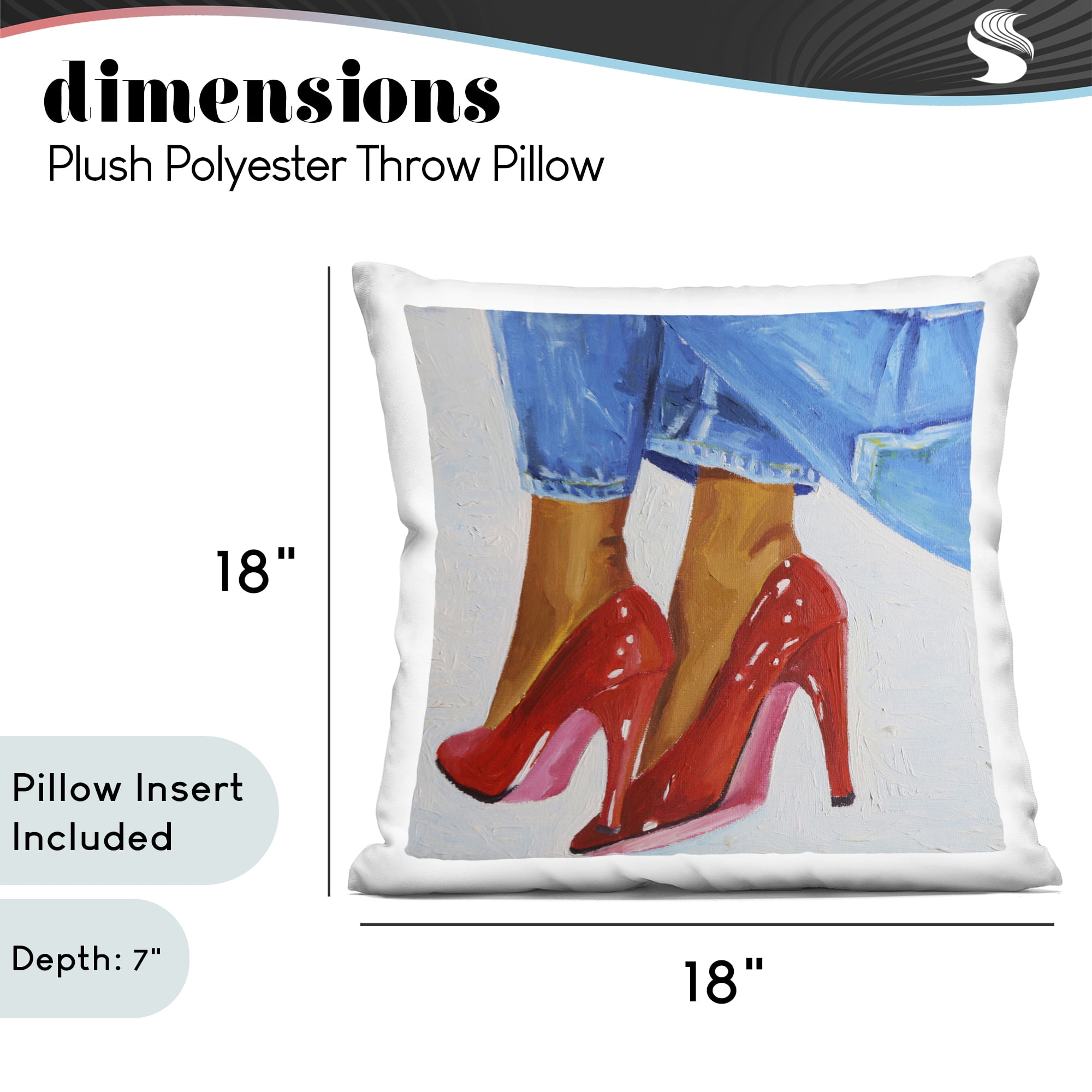 Stupell Industries Chic Red Heels Portrayal Decorative Printed Throw Pillow, design by Violeta Vollmer, 18 x 7 x 18