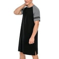 thumbnail image 2 of Men's Long Nightshirt Loose Soft Sleep Shirt Nightwear Big&Tall Sleepwear Short Sleeve Nightgown Bathrobes Casual Loungewear Pajama M-3XL, 2 of 7