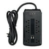 Onn Surge Protector,8 Outlets, 2 USB ports, 6 Ft. Cord, Black