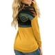 thumbnail image 4 of Sudadera holgada, con estampado informal, bolsillos, talla L, manga larga, color amarillo, con parches para mujer, 4 of 6