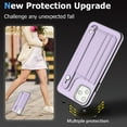 thumbnail image 4 of Nalacover Wallet Case for iPhone 11 Pro, Business PU Leather Unique Design Wristband Kickstand Credit Card Holder Slots Shockproof Scratch Resistant Phone Case for iPhone 11 Pro,Purple, 4 of 6