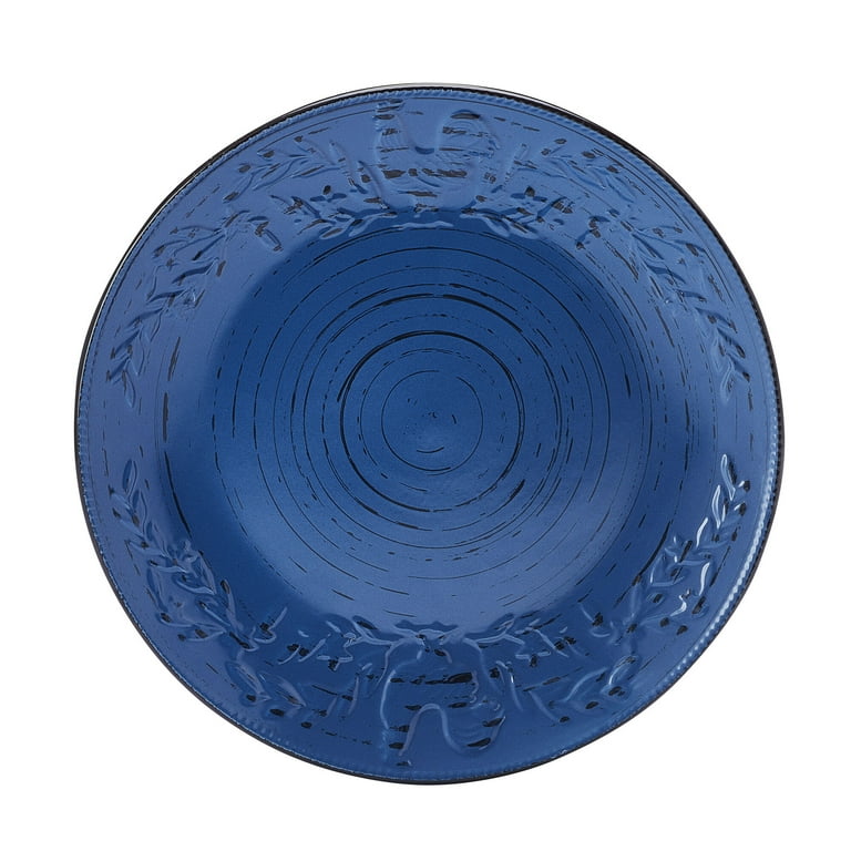 Pfaltzgraff Trellis 12 Piece Stoneware Dinnerware Set Rooster Blue