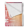 thumbnail image 2 of Fitness Soft Flannel Fleece Throw Blanket, Typographic Design with Be Active Be Healthy Be Happy Words, Cozy Plush for Indoor and Outdoor Use, 50" x 70", Fuchsia White Peach, by Ambesonne, 2 of 5