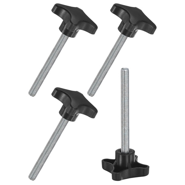 Uxcell 4-Pack Perillas de Sujeción en Estrella, Tornillos de Apriete Manual M10x100mm 60mm