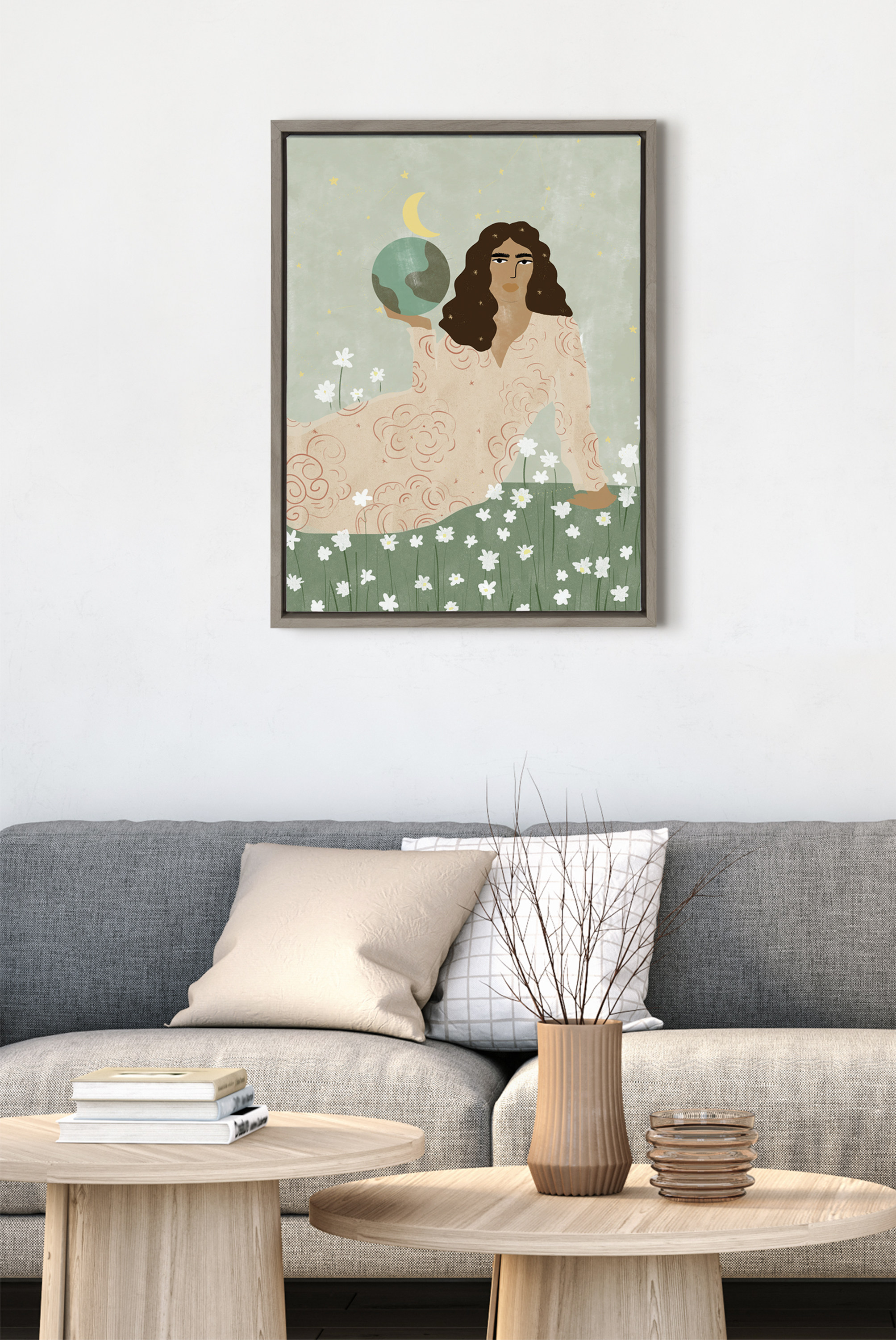 Kate and Laurel Words, Black Framed Canvas Art Print, 18x24