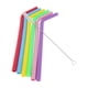 thumbnail image 1 of 6 pajitas plegables de silicona para beber, con ventosa, para exteriores, con cepillo de limpieza, un gran regalo para Color puro, 1 of 7