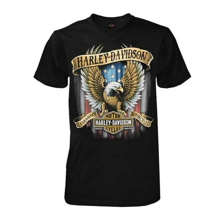 Harley Davidson Mens Eagle - Harley-Davidson Men's Custom V Eagle Short Sleeve Crew Neck Tee - Black, Harley Davidson