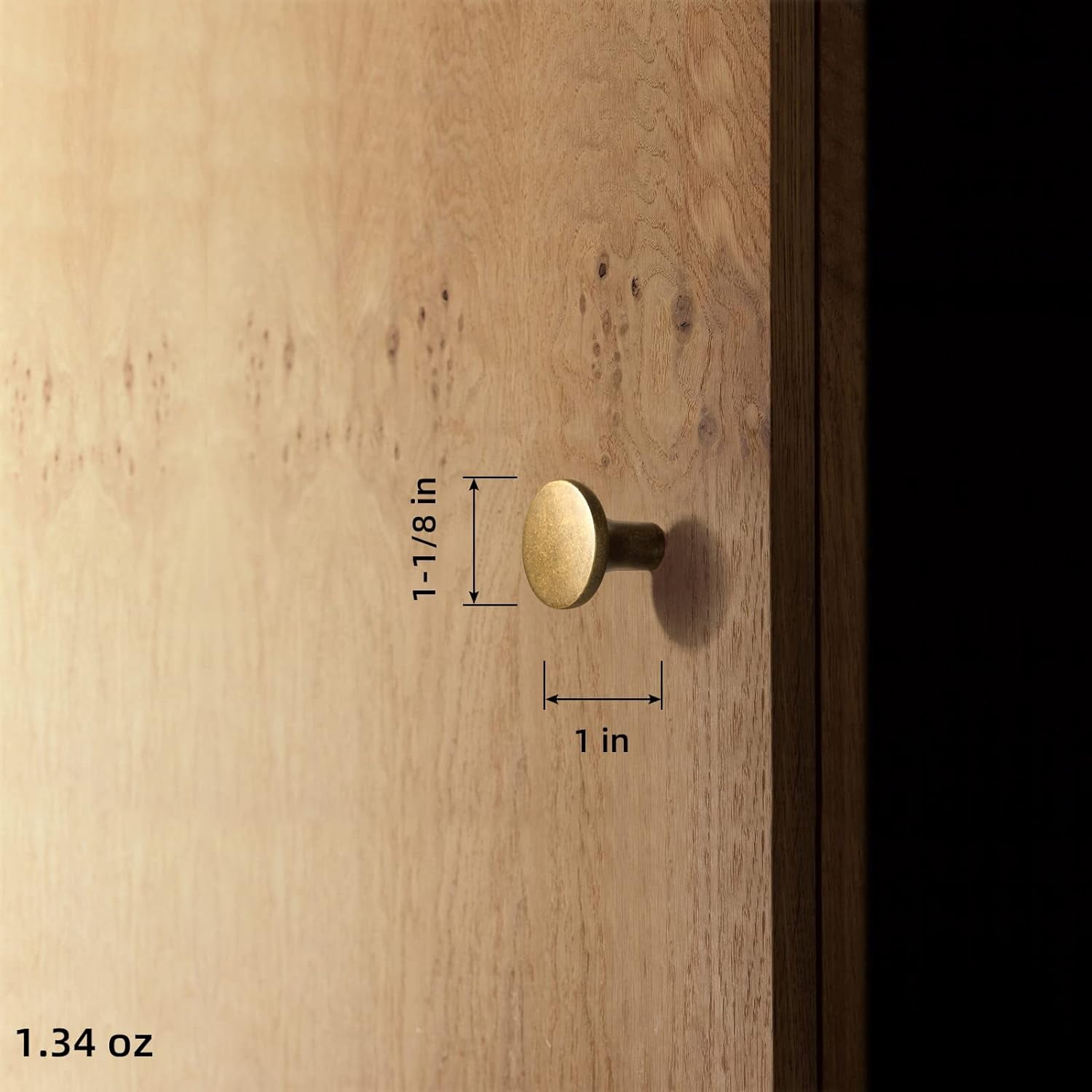 Goo-Ki 1-1/8 Inches Diameter Antique Brass Kitchen Cabinet Knobs, Vintage Drawer Handles Closet Classic Retro Kitchen Hardware for Bedroom(6 Pack)