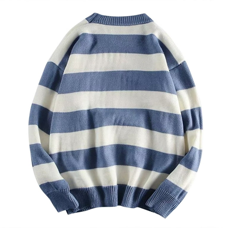 Stripe Round Neck Long Sleeve Sweaters Stripe Round Neck Long Sleeve Sweaters