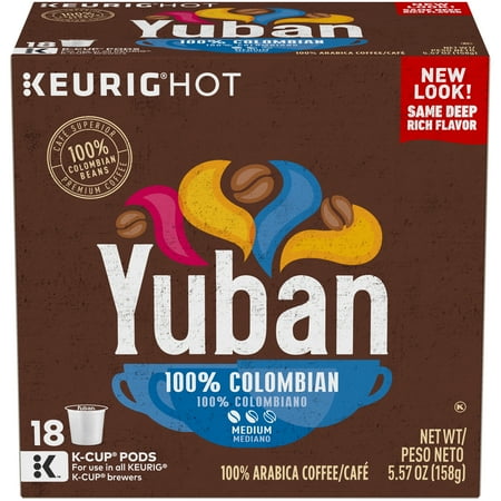 Yuban Colombian Coffee Medium Roast K-Cup Pods 18 count