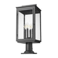 thumbnail image 3 of Z-Lite Hartwell 4 Light Outdoor Pier Mounted Fixture in Sand Black color,Aluminum frame, 3 of 8