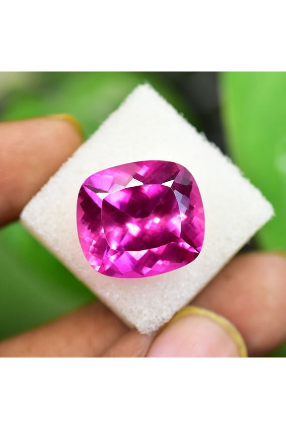 Gemsgrowth Natural Pink Burmese Ruby Loose Gemstone, 23.8 Carat, Cushion Cut, Certified, for Jewelry Making, Pendant, Ring, Necklace, Engagement