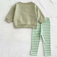 thumbnail image 5 of Ugoldhm Baby Girls 2 Piece Sets Graphic Embroidered Sweater Strip Ribbed Knit Pant Spring Fall Outfits, 5 of 8