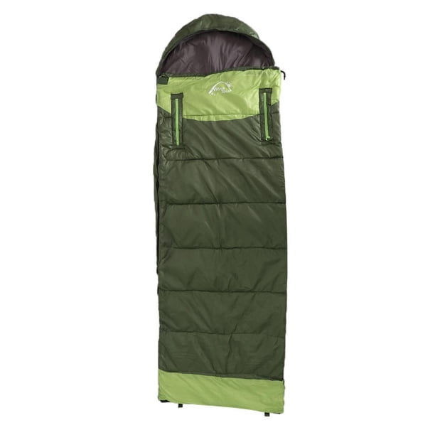 Saco de dormir de algodón Howllow para montañismo, tipo empalme Ejército Verde Derecho