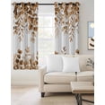 thumbnail image 2 of Brown Eucalyptus Leaves Blackout Curtains for Bedroom Living Room Darkening Curtains 63 Inches Long Spring Summer Botanical Window Curtain 2 Panels Set Window Treatment Grommet Drapes 52"x63", 2 of 9