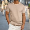 thumbnail image 2 of Mens Tops Shirts 2025 Plus Size Fashion Fitness Home Wear Pajamas Solid Color T-shirt Sports, 2 of 6