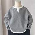 thumbnail image 2 of Bixock Toddler Boys Sweatshirts Long Sleeve Tops Crew Neck Solid Color Fake 2-Piece Layering Top Casual Sweatshirt Warm Soft Breathable Daily Wear Boys Clothings, 2 of 5