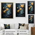 thumbnail image 4 of Designart "Dreamy Cerulean Crescent Moon In Blue And Gold" Moon Wall Art Living Room, 4 of 7
