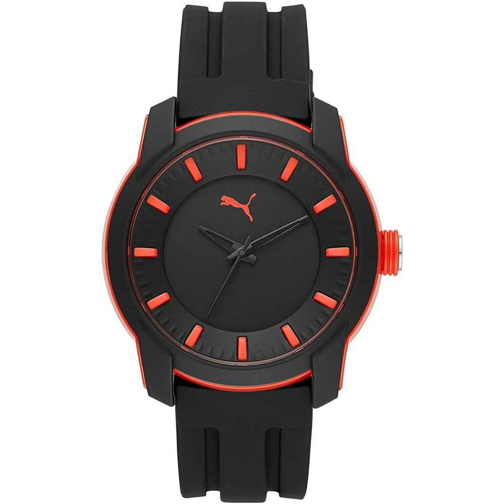PUMA PUMA Men's Quartz Watch with Silicone Strap 45MM BLACK Walmart
