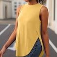 thumbnail image 6 of Uaswgudfs Women's Round Neck Sleeveless Basic Solid Loose Fit Casual Tank Top Women Daily Lightweight Summer Essential Yellow 2XL, 6 of 6