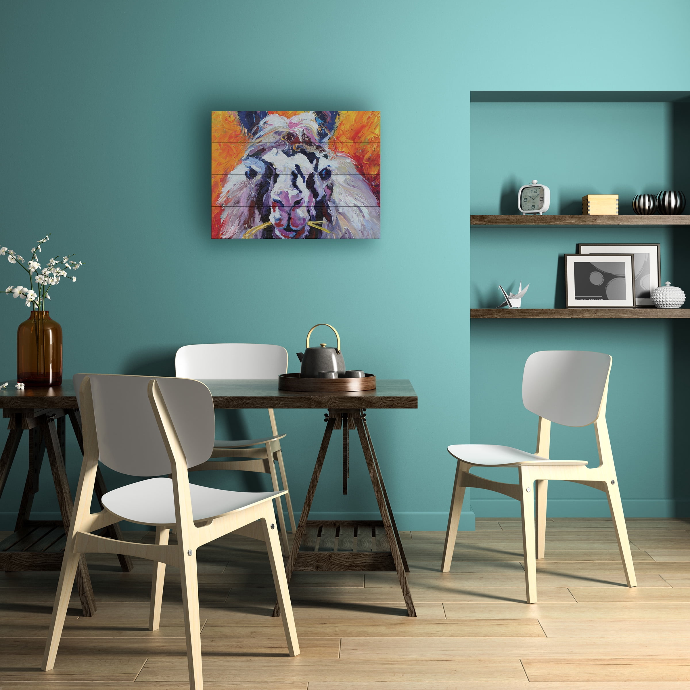 Trademark Fine Art 'Llama III' Wooden Wall Art Art by Marion Rose