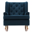 thumbnail image 4 of CorLiving Eleanor Fabric Tufted Timeless High Wingback Rocking Arm Chair with Wood Frame, Dark Blue, 4 of 11