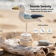 thumbnail image 3 of Coastal Decorative White Seagull Statue, 5.9 in / 15 cm Painted Wooden Sea Bird Figure with Rope & Shell Accents, Rustic Stump Base for Nautical Beach Ocean Home Decoration, 2.1 oz / 59 g, 3 of 8
