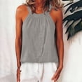 thumbnail image 2 of Tqcoqu Womens Summer Halter Crop Tank Tops Y2k Going Out Sleeveless Tee Shirts Beach Camisole,Gray Women's S-XXXL, 2 of 8