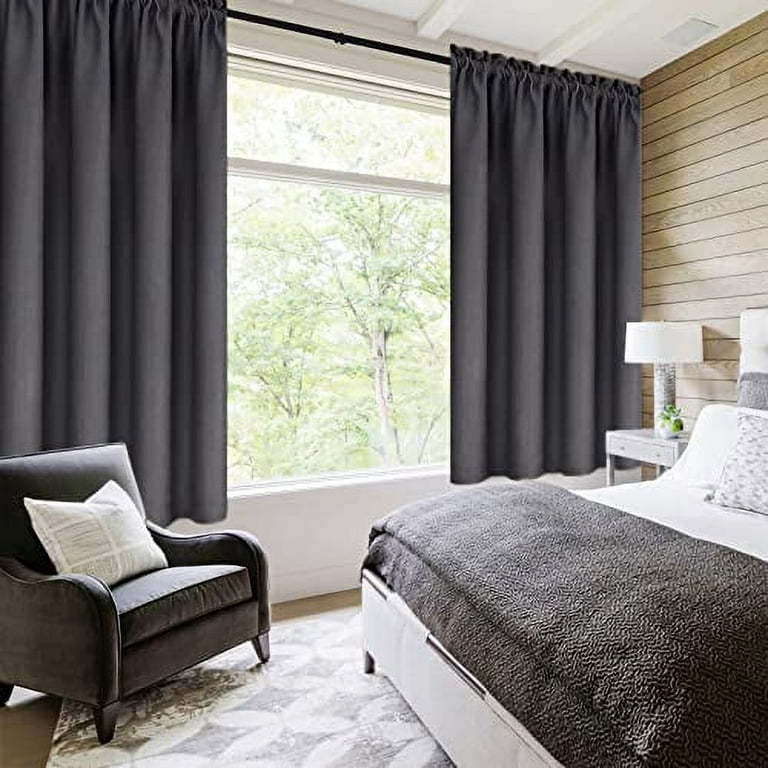 DWCN Dark Grey Blackout Curtains - Thermal Insulated, Energy Saving, 38 x  45 inch, Set of 2 - Walmart.com