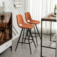 thumbnail image 4 of Roundhill Furniture Porth Fabric Kitchen 28.25" Barstools, Set of 2, Orange, 4 of 12