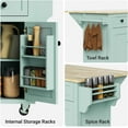 thumbnail image 5 of JESTOP Rolling Kitchen Island with 3 Drawers and 2 Cabinets, Kitchen Cart on Wheels with Drop Leaf, Wood Portable Trolley Island with Cabinet Door Storage Racks, for Dinning Room, 5 of 7
