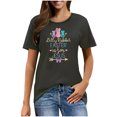 thumbnail image 1 of Mujeres Manga Corta de Verano Tops Pascua Impresa Cuello Redondo, Blusa de Moda Casual para la Primavera, 1 of 5