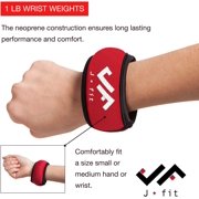 j/fit 1lb Soft Neoprene Red Ankle Weights (Pack 2)
