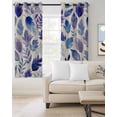 thumbnail image 2 of Purple Leaves Blackout Curtains for Bedroom Living Room Darkening Curtains 63 Inches Long Spring Plants Rustic Vintage Botanical Window Curtain 2 Panels Set Window Treatment Grommet Drapes 42"x63", 2 of 9
