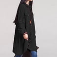 thumbnail image 2 of Nuevas mujeres blusa larga irregular dobladillo mangas largas bolsillos sueltos Casual Top cami CACAGOO Blusa, 2 of 7