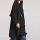 thumbnail image 2 of Nuevas mujeres blusa larga irregular dobladillo mangas largas bolsillos sueltos MABOTO Negro/M, 2 of 7