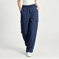 thumbnail image 6 of Gytharion Women's Plus Size Solid Color Cargo Pants Straight Leg Casual Trousers with Pockets Casual Athletic Work Pants, 6 of 8
