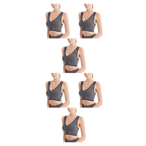 Guardurnaity 3 pack/lot Support Bra - Transpirable para máxima comodidad Cómodo Nylon Seamless Bras Top Fitness Sports Bra gris M gris METRO 2Conjunto
