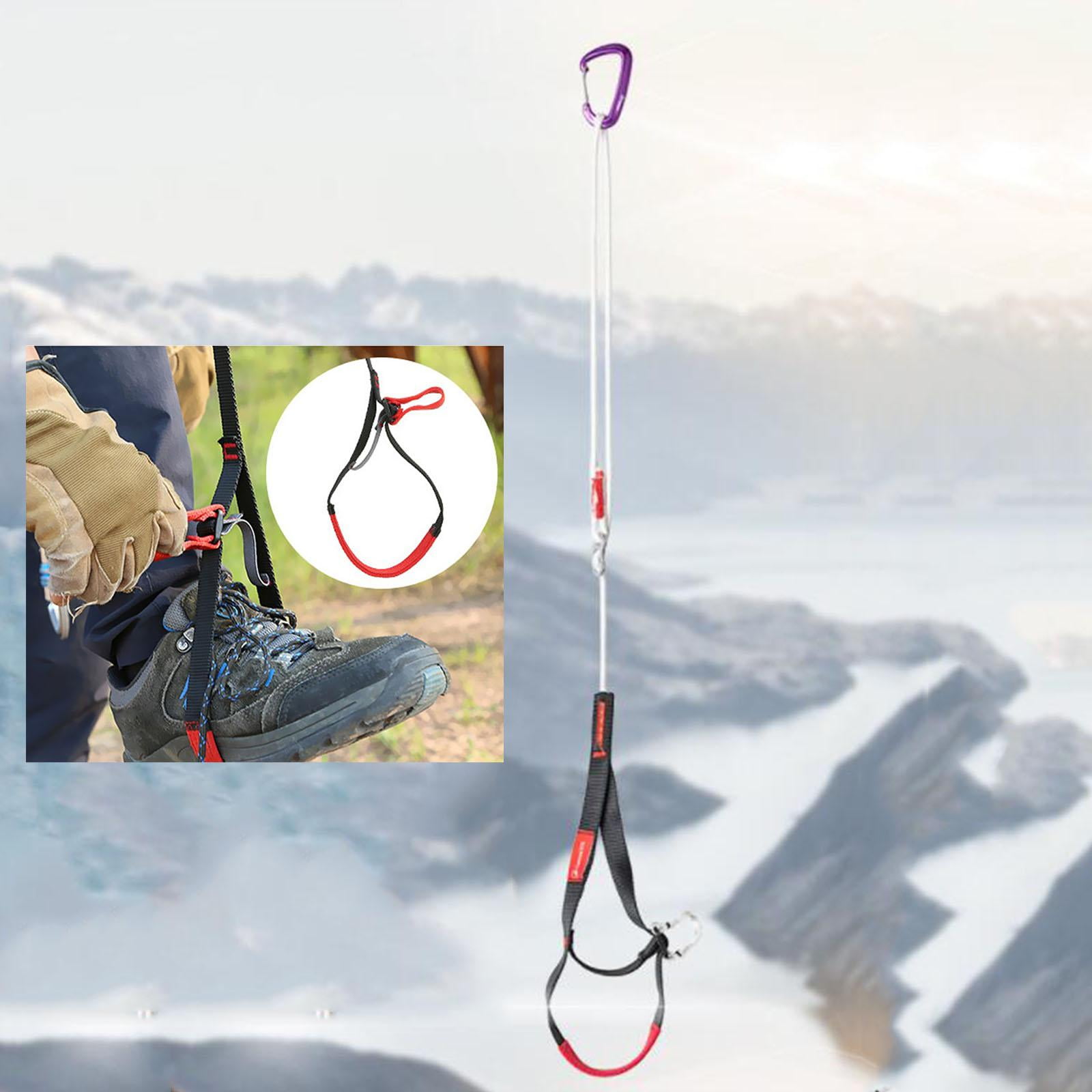 Nishiyuenyi Nylon Climbing Ascender ,Adjustable Foot Loop Ascender Hardware ,Webbing Rope for Outdoor ,Caving ,Hiking ,Rope Ascending 92 to 133cm