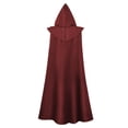 thumbnail image 3 of FASHOFT Adult Gothic Long Trench Coat Halloween Hooded Wizard Robe Cape Cloak Theme Party Stage Performance Fancy Dress Up Halloween XL, 3 of 4