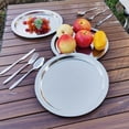 thumbnail image 2 of AMERTEER Ensemble de 2/4/6 Assiettes de Souper de Camping en Acier Inoxydable de Luxe - Ensemble de Souper de Pique-Nique Portable, Durable et Polyvalent de 10 Pouces pour la Randonnée, le Camping, le BBQ et l'Alpinisme, Comprend l'Armoise/st, 2 of 6