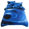 thumbnail image 1 of Unique Bargains Star Navy Blue Moon Night Duvet Cover Purple Starry pattern 4Pcs, 1 of 9
