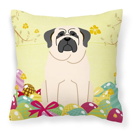 Easter Eggs Mastiff White Fabric Decorative Pillow