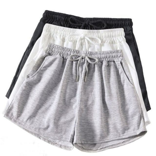 AherBiu Shorts de Sport 3 Pcs pour Femmes Taille Haute Course Détente Été Décontracté Confortable
