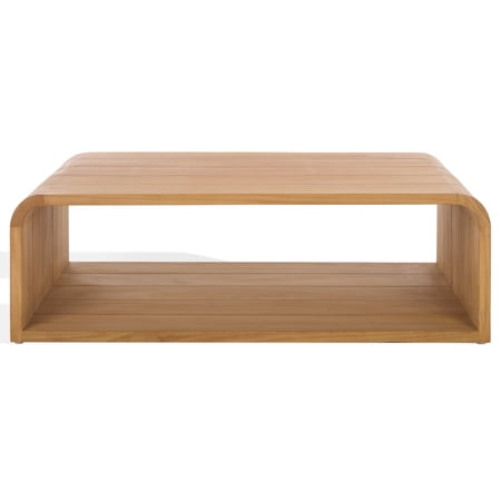 Safavieh Cove Modern Wood Outdoor Coffee Table, Natural