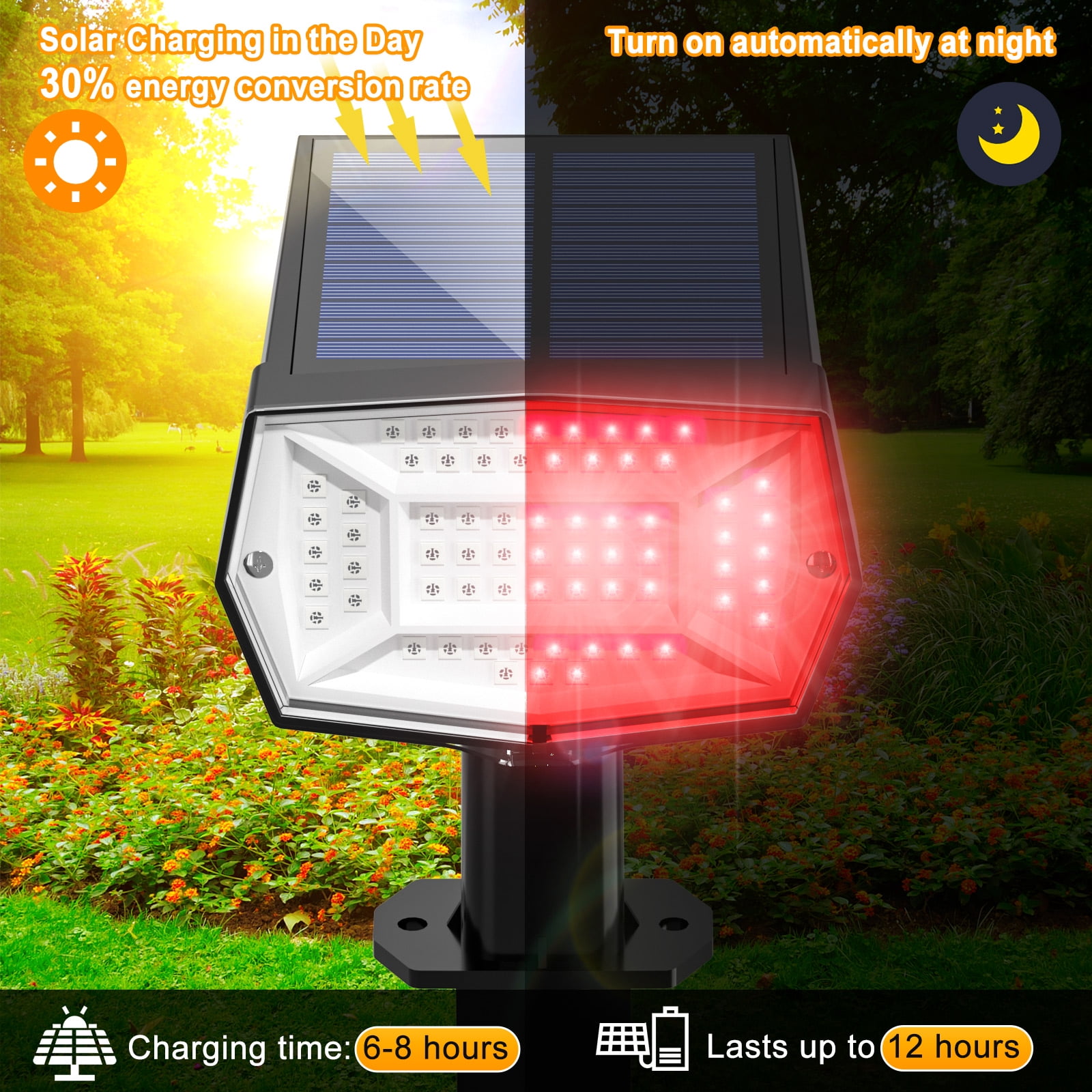 Solar Color Changing Lights Outdoor, 9 Color Modes Landscape Spotlights, Dusk To Dawn Solar Powered Spot Lights For Outside, Solar Garden Lights For Yard, Pathway, Tree 6 Pack (Multicolor)