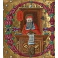 thumbnail image 2 of Illuminator, Unknown 15th Century Italian 20x22 Black Ornate Wood Framed with Double Matting Museum Art Print Titled - Initial E: Saint Jerome in His Study, 2 of 4