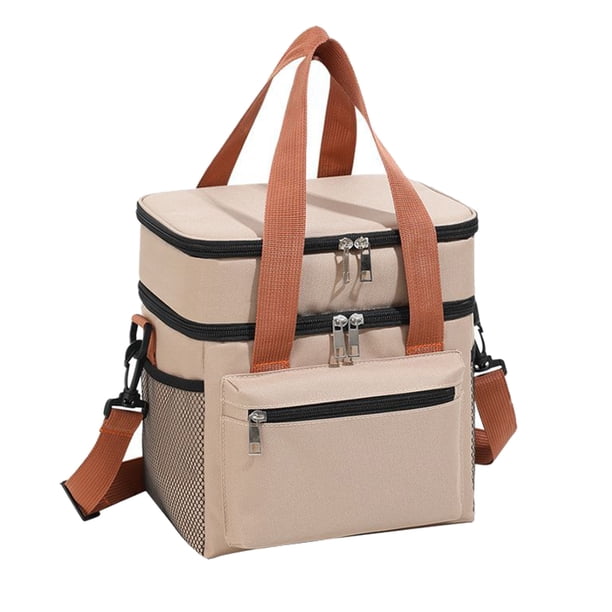 Lonchera térmica para hombres y mujeres, bolsa de almuerzo de doble capa a prueba de fugas con correa de hombro ajustable, bolsa térmica impermeable para trabajo, viajes, camping, picnic
