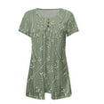 thumbnail image 5 of Womens Tops Short Sleeve Summer Tops For Women Casual Tunic Leggings Up Ruched Blouses Clothes Womens T Shirts, 5 of 5